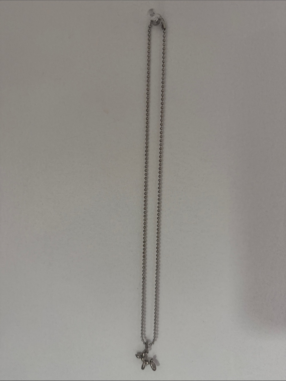 Vintage Silver Balloon Dog Charm Necklace